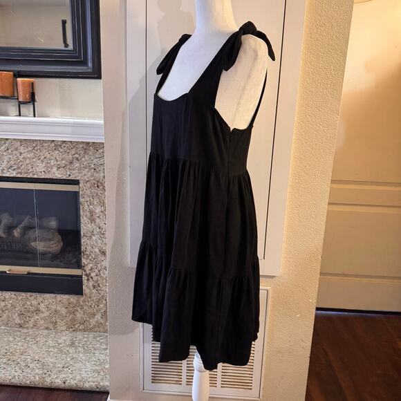 NWT Tuckernuck Stillwater The Label Linen Blend Tiered Shoulder Tie Mini Dress M - Picture 2 of 7